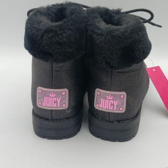 Juicy Couture Castro Valley Black Glitter Combat Boots - Picture 5 of 12